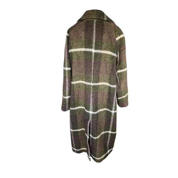BCBGeneration Preppy Plaid Mid-length Coat Womens XL Forest Moss Green Academia - Picture 4 of 10